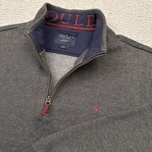 Joules Drayton 1/4 Zip Pullover‎ Sweater Men's XL Gray Heavyweight Embroidered